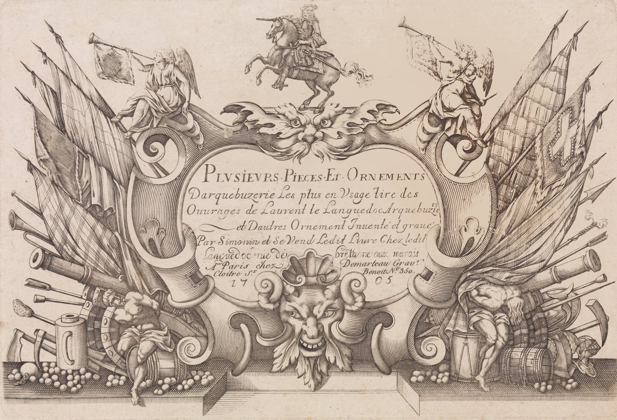 Birkaç Parça ve Süsleme Darquebuzerie 4. genişletilmiş baskı, yakl. 1776. by Gilles Antoine Demarteau