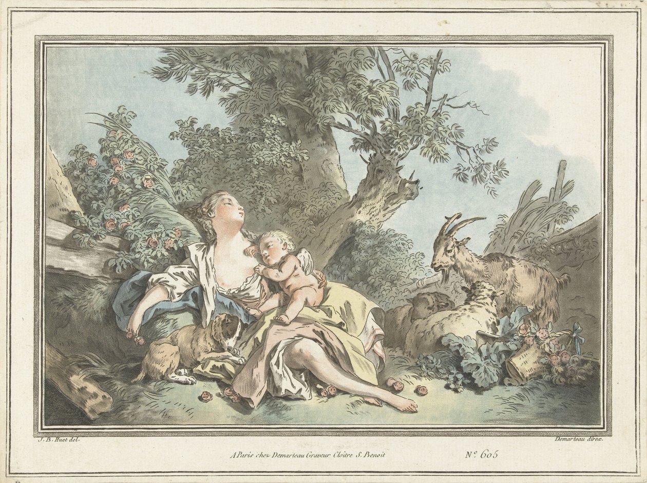 Uyuyan Çoban ve Uyuyan Amor by Gilles Antoine Demarteau