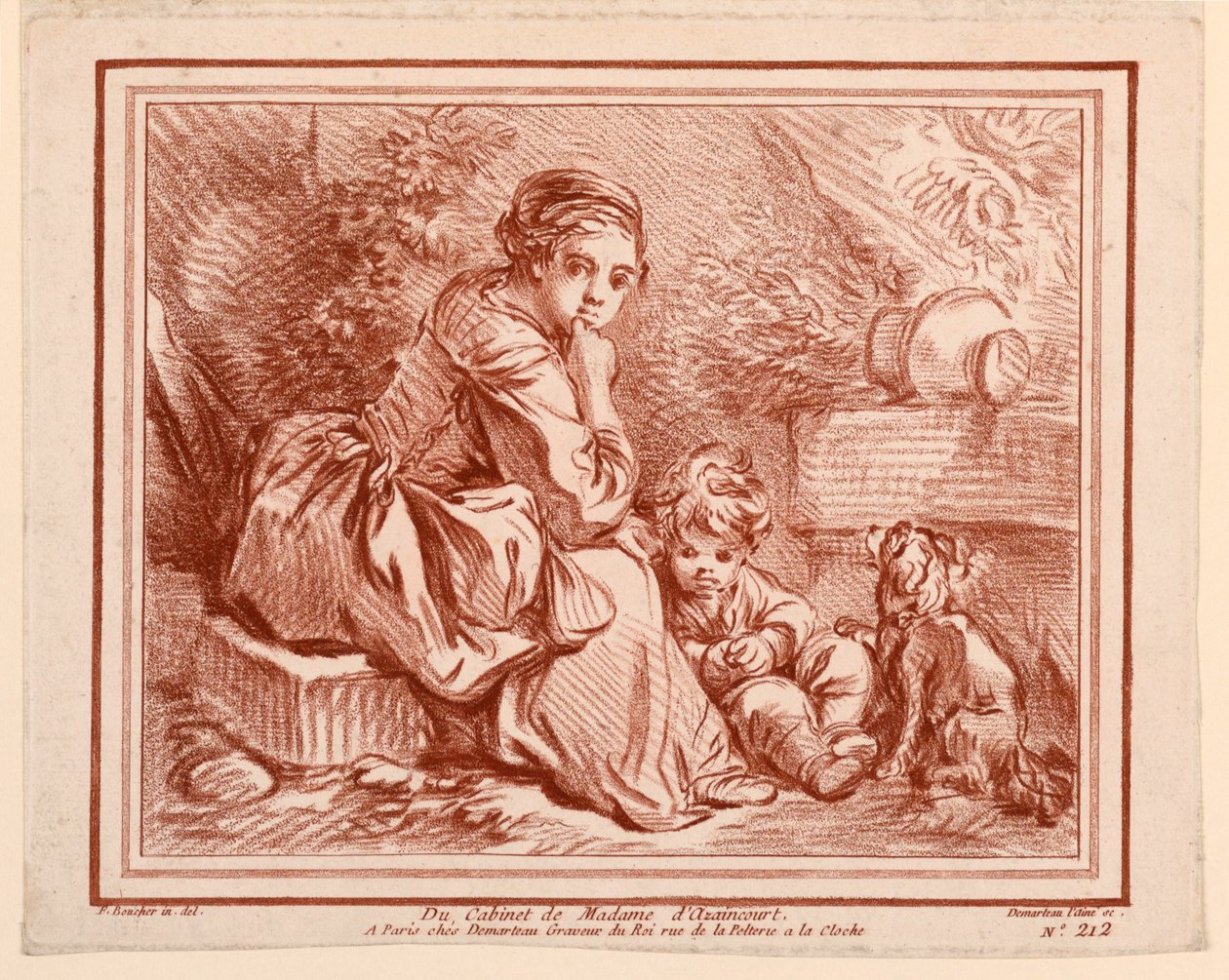 Madame d'Azaincourt'un kabinesinden by Gilles Demarteau
