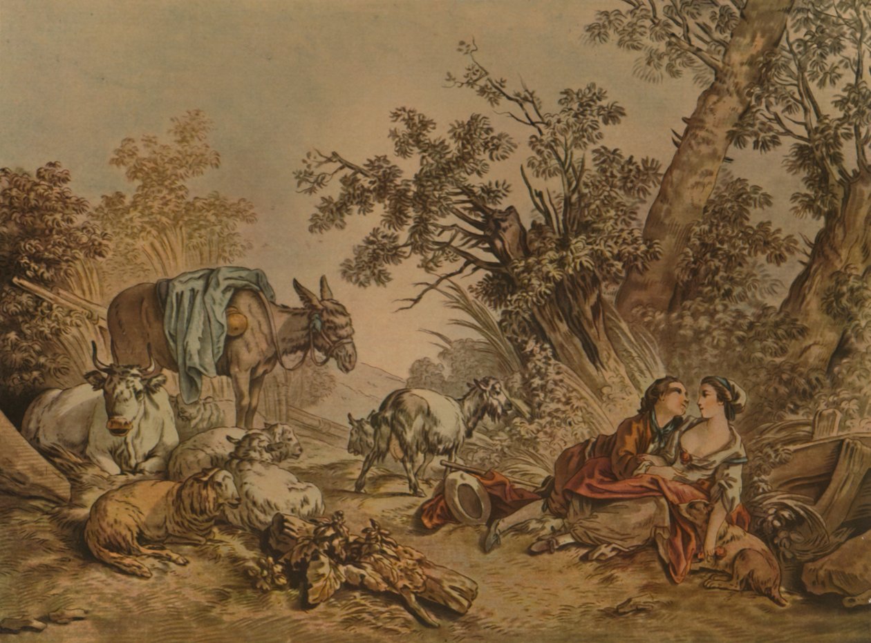 The Great Pastoral, No. 602, Pastoral Scene, c1740-1770, 1913 by Gilles Demarteau