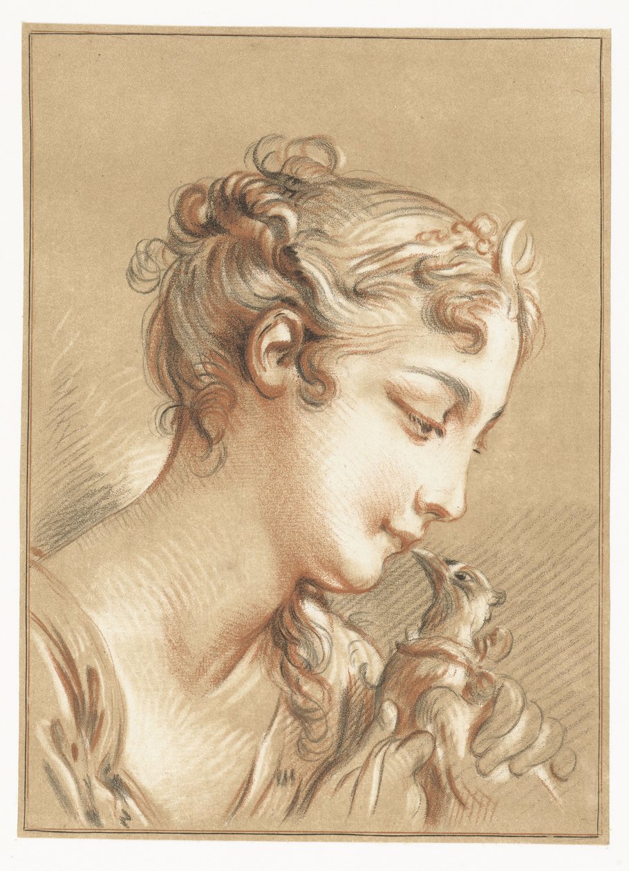 Güvercinli kız Tete de Diane à la colombe by Gilles Demarteau