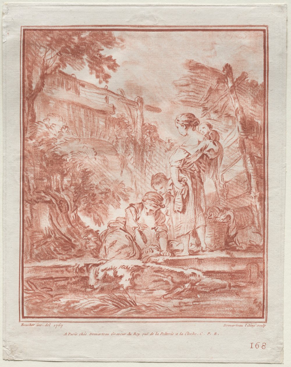 Çamaşırcı Kadın, 1767. by Gilles Demarteau