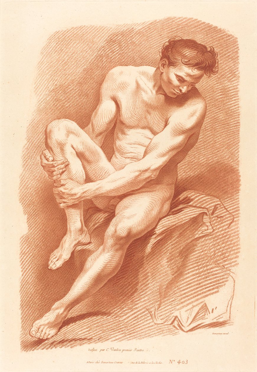 Akademi by Gilles Demarteau, the Elder after Carle Van Loo