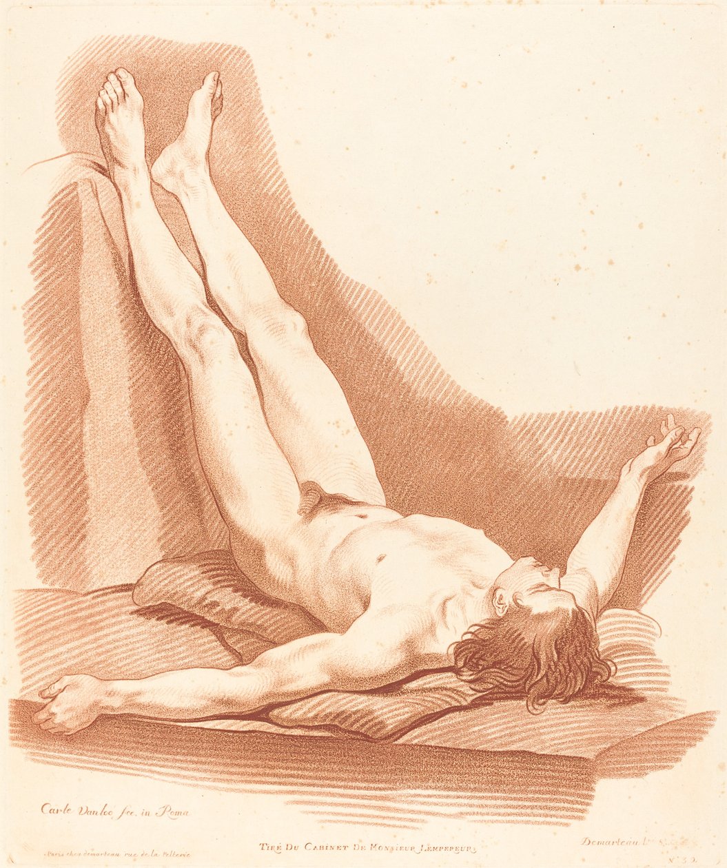 Akademi by Gilles Demarteau, the Elder after Carle Van Loo
