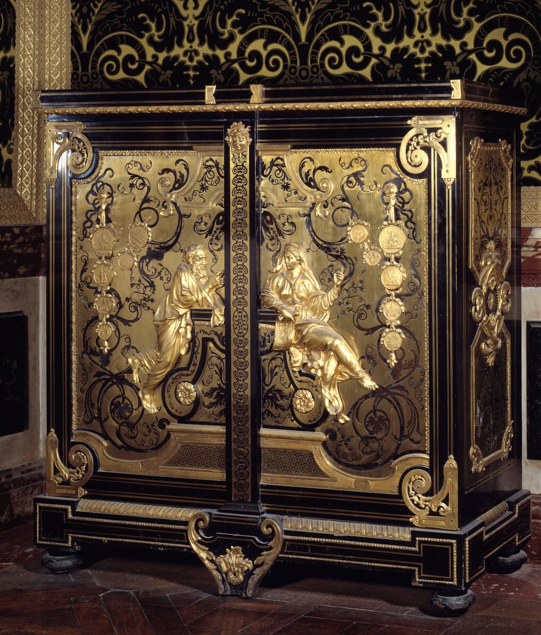 Mobilya Regence stili: Gilles Marie Oppenord (1672-1742) 18. yüzyıl Versailles, musee du şato tarafından gerçekleştirilen madeni paralı dolap by Gilles Marie Oppenord
