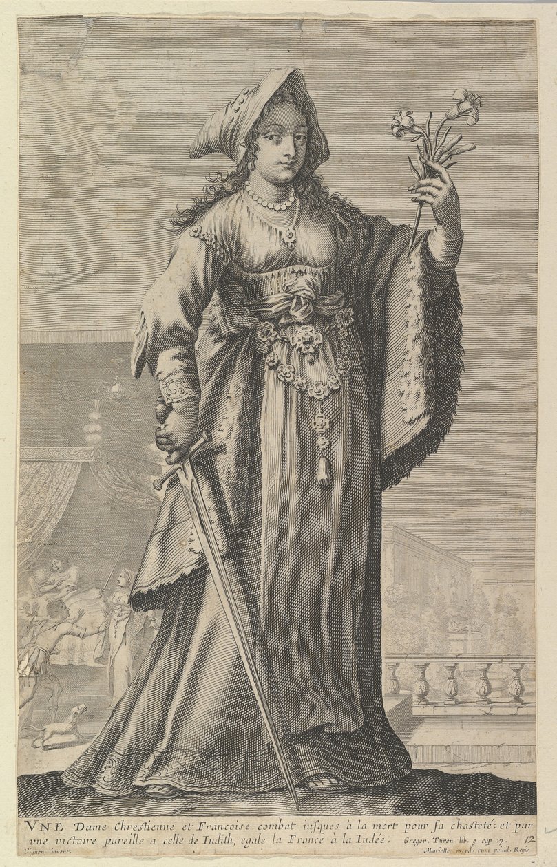 Bir Fransız Hıristiyan Kadın Bir Hıristiyan ve Fransız Leydi, 1647. Yaratıcılar: Gilles Rousselet, Abraham Bosse. by Gilles Rousselet and Abraham Bosse