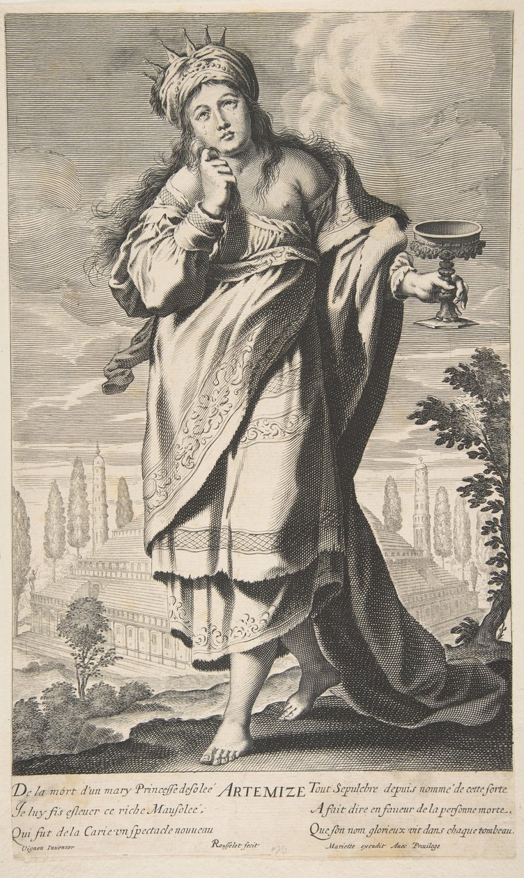Artemis, yaklaşık 1639-40. Yaratıcılar: Gilles Rousselet, Abraham Bosse. by Gilles Rousselet and Abraham Bosse