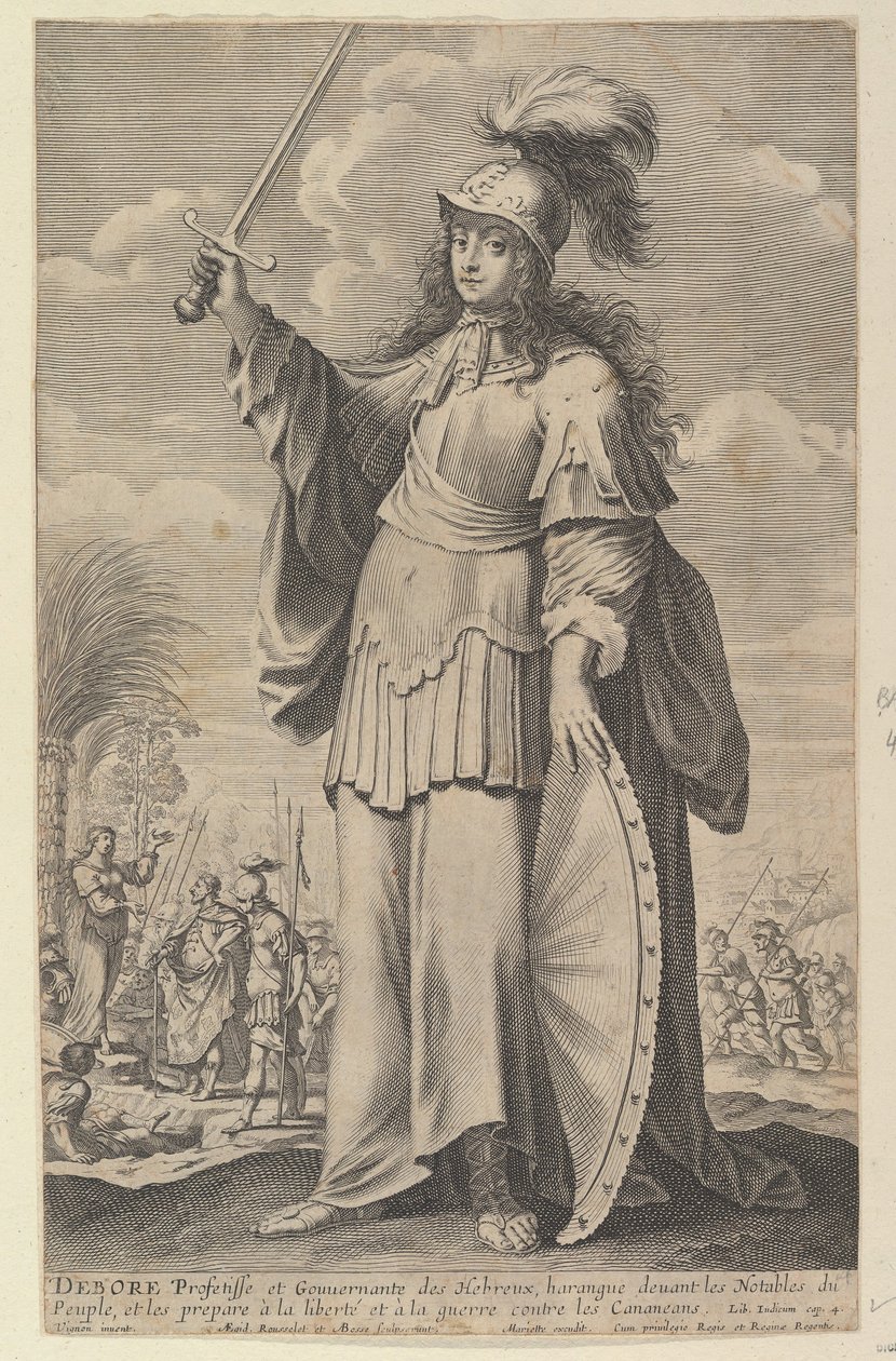 Deborah, 1647. Yaratıcılar: Gilles Rousselet, Abraham Bosse. by Gilles Rousselet and Abraham Bosse