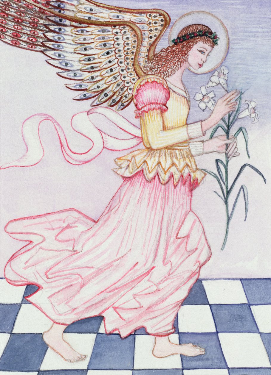 Kaplan zambaklı melek, 1995 (wc) by Gillian Lawson
