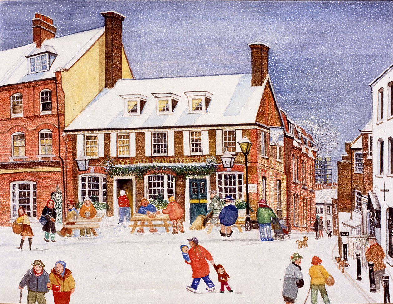 Beyaz Ayı, Hampstead, 1990 (kağıt üzerine sulu boya) by Gillian Lawson