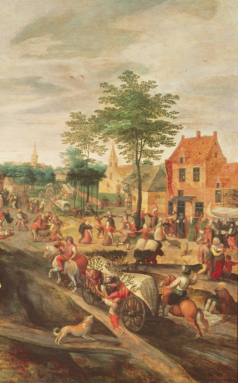 242464 panel detayında Flaman Kermesse yağı by Gillis Mostaert