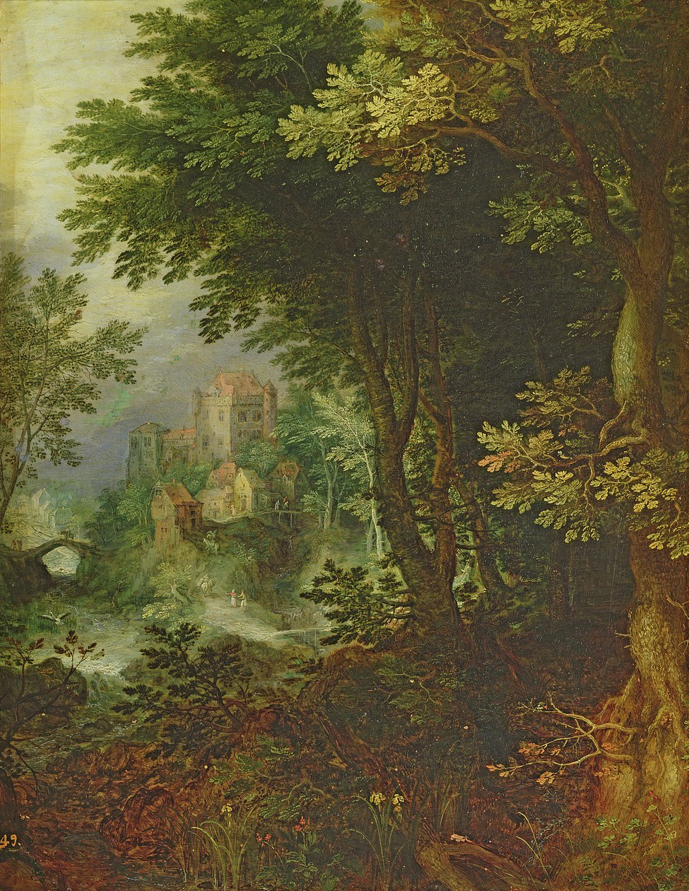 Manzara (bakır üzerine yağ) by Gillis van III Coninxloo