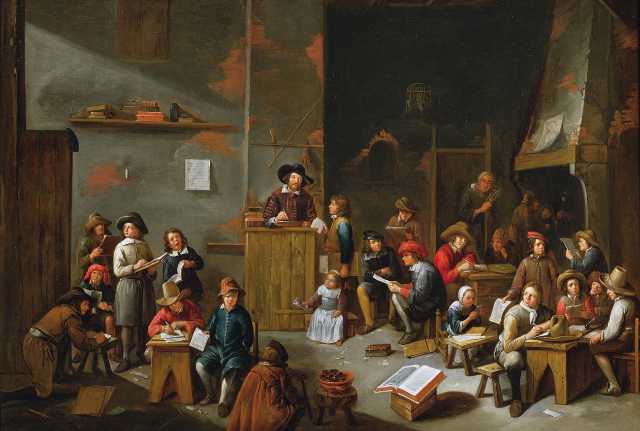 Bir Okul Odasının İç Mekanı by Gillis van Tilborgh the younger