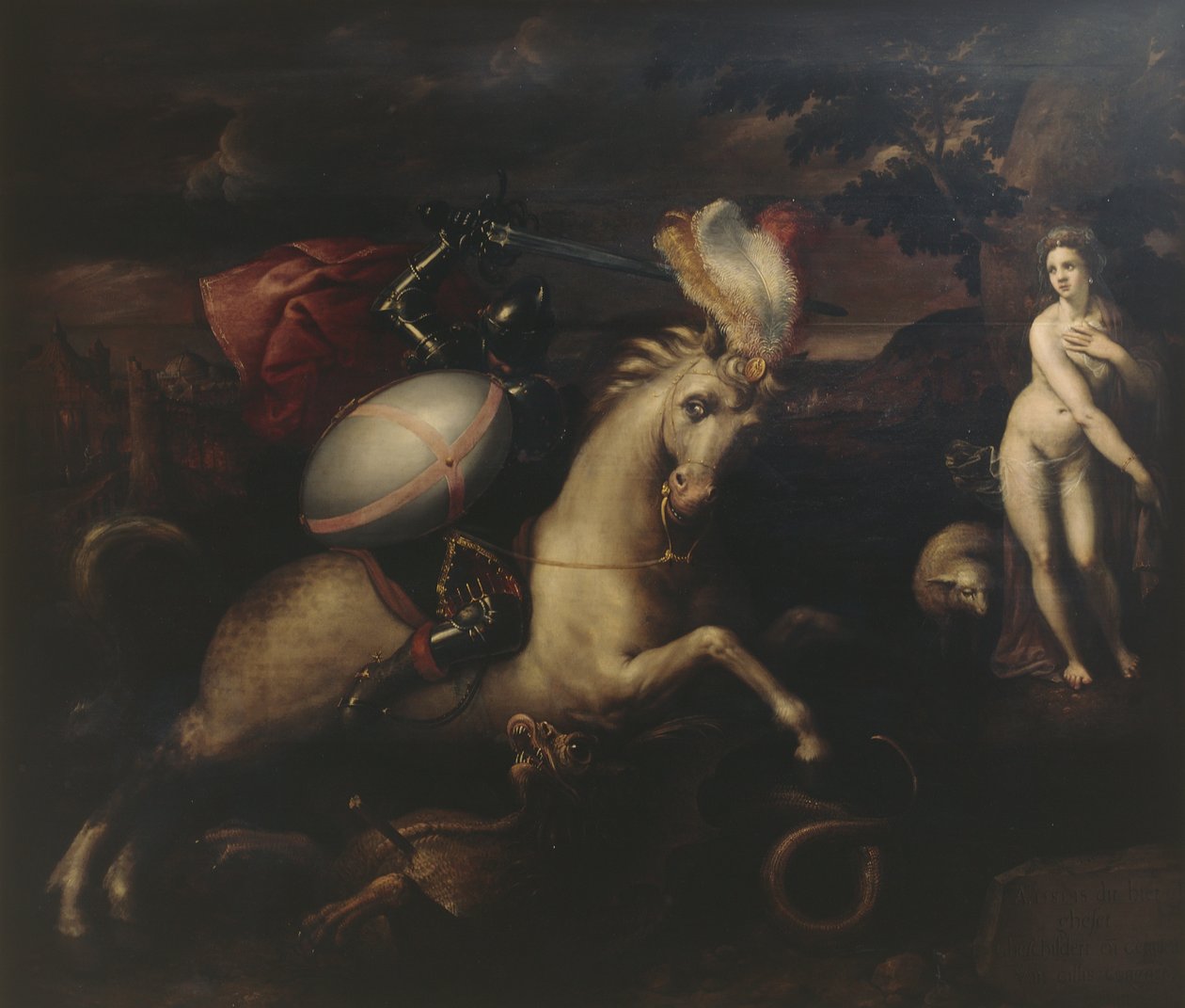 Saint George (panel üzerine yağ) by Gillis (c.1535 99) Congnet