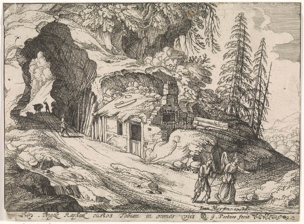 Tobias ve Başmelek Raphael ile Manzara by Gillis Peeters (I)