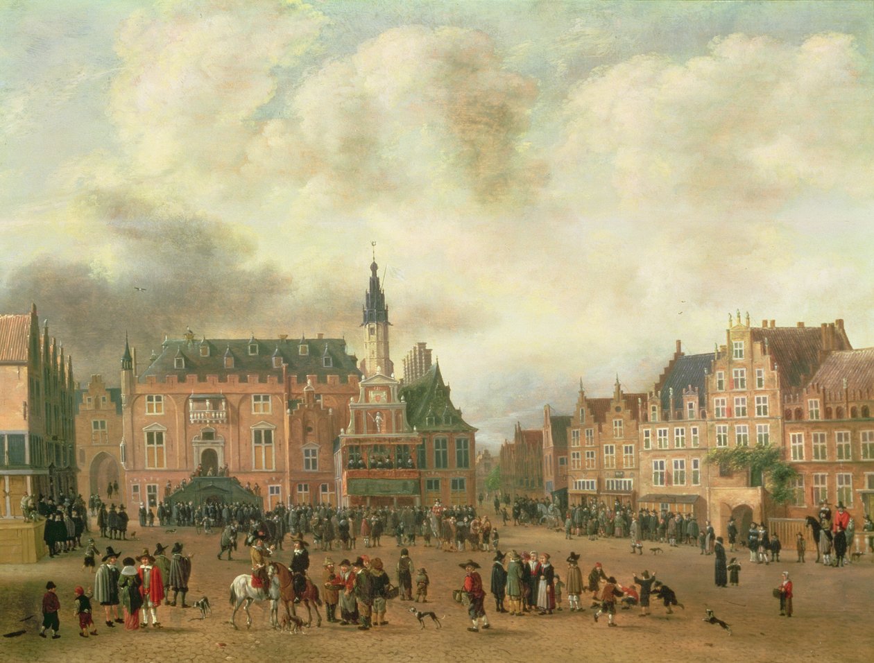 Announcement of the Peace of Breda in the Grote Markt, Haarlem, c.1667  by Gillis Rombouts
