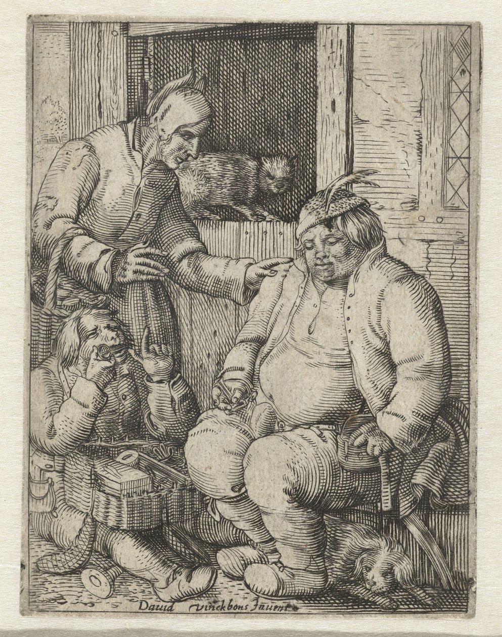 seyyar satıcı malını gösterir by Gillis van Breen