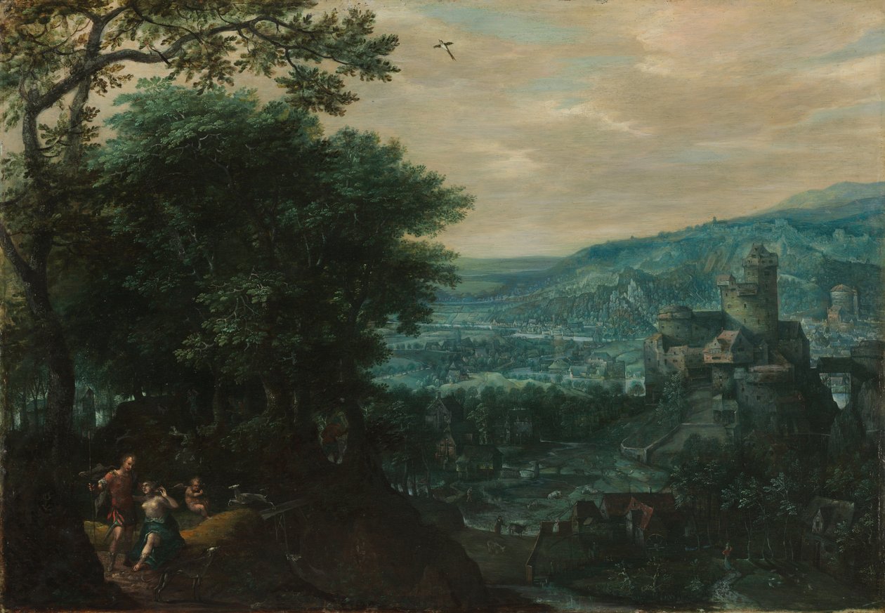 Venüs ve Adonis ile Manzara by Gillis van Coninxloo