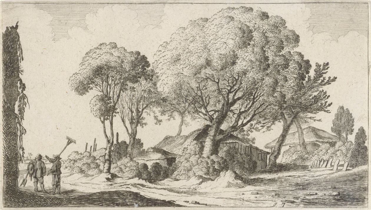 Ağaçlar arasında çiftlikler On iki manzara (dizi başlığı) by Gillis van Scheyndel (I)