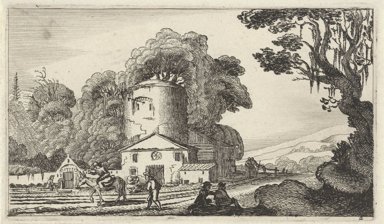 Bir kule ile manzara Figürlü on iki manzara (dizi başlığı) by Gillis van Scheyndel (I)