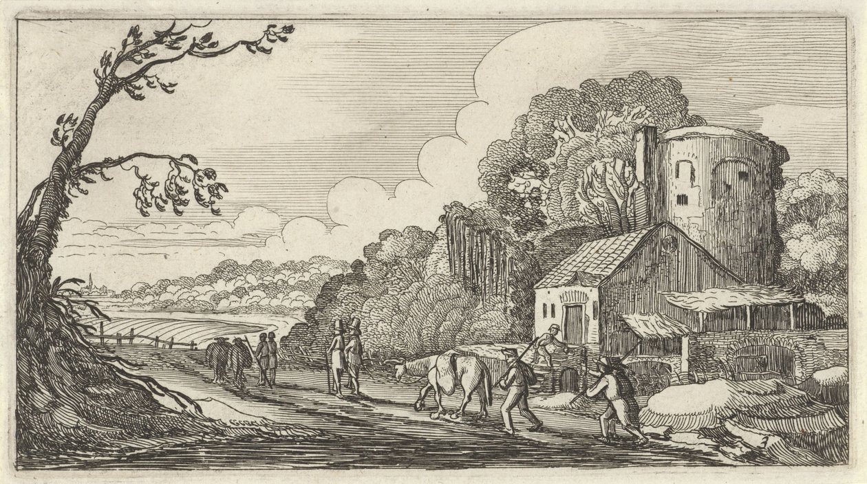 Gezginlerle manzara Figürlü on iki manzara (nesne üzerindeki başlık) by Gillis van Scheyndel (I)