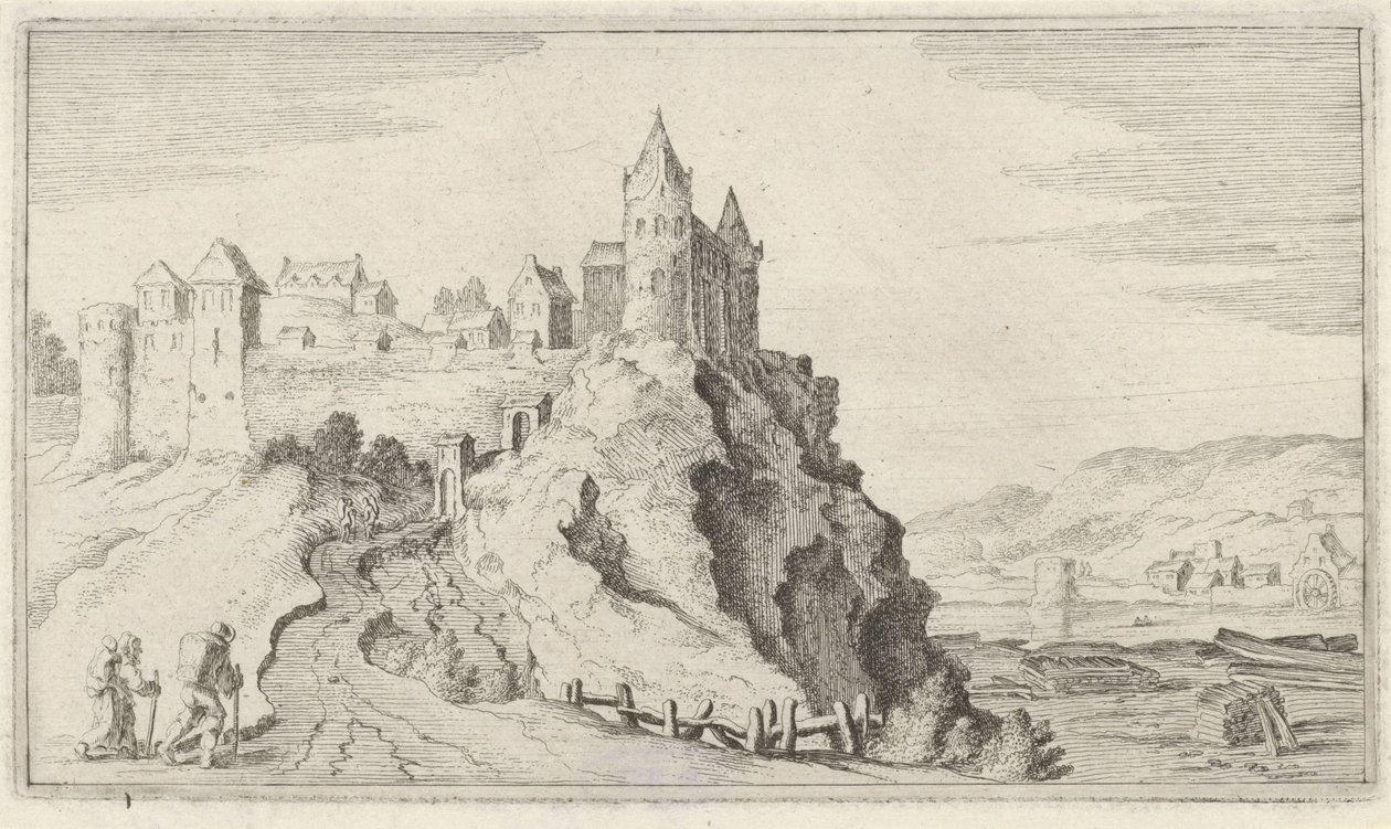 Bir tepede müstahkem kasaba On iki manzara (dizi başlığı) by Gillis van Scheyndel (I)