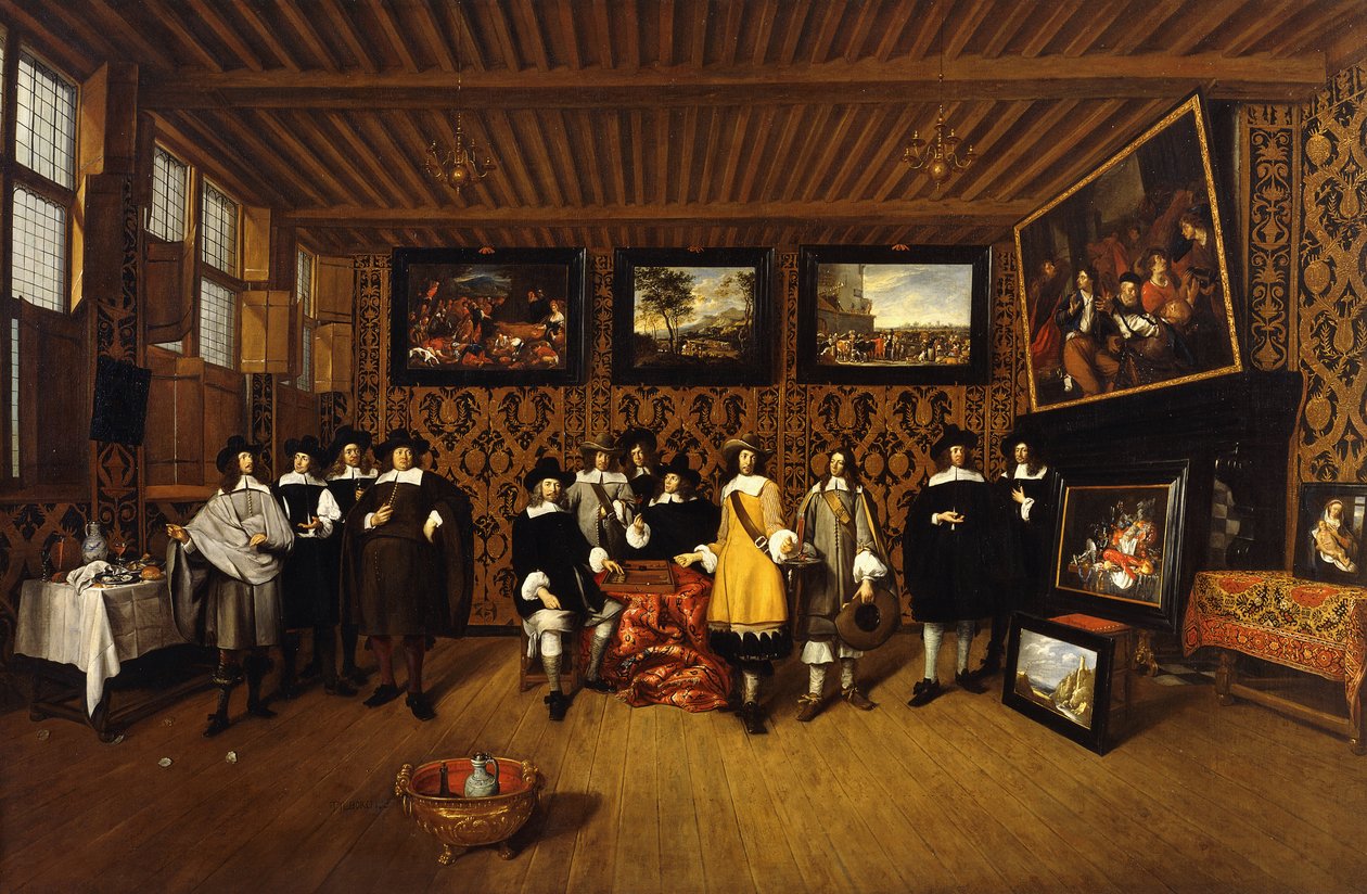 Bir İç Mekanda On İki Beyefendinin Grup Portresi, 166- by Gillis van Tilborgh