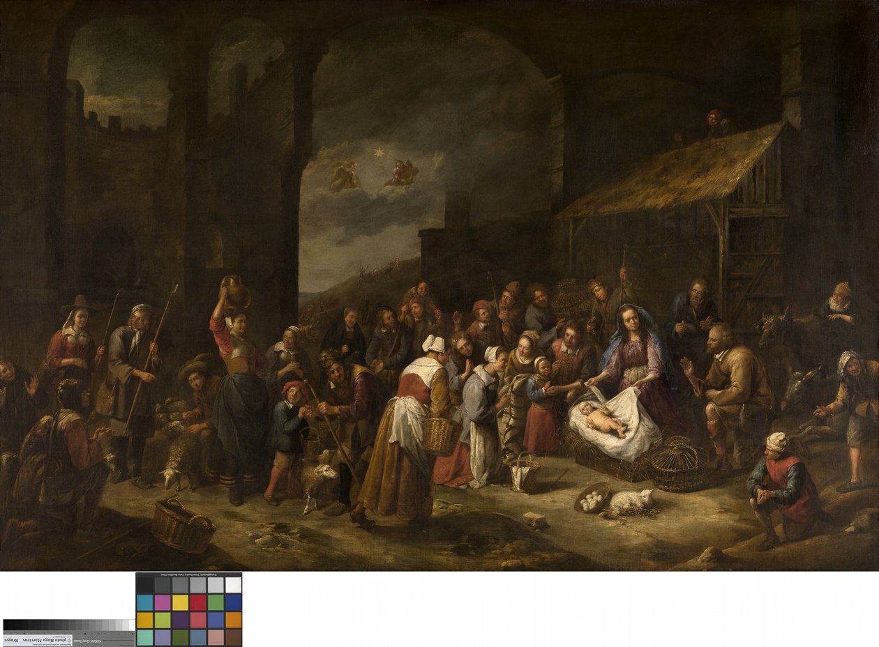 Çobanların Hayranlığı (tuval üzerine yağlıboya) by Gillis van Tilborgh