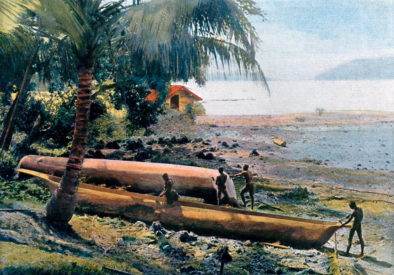 Kano yapımı, Andaman ve Nikobar Adaları, Hint Okyanusu, c1890 by Gillot