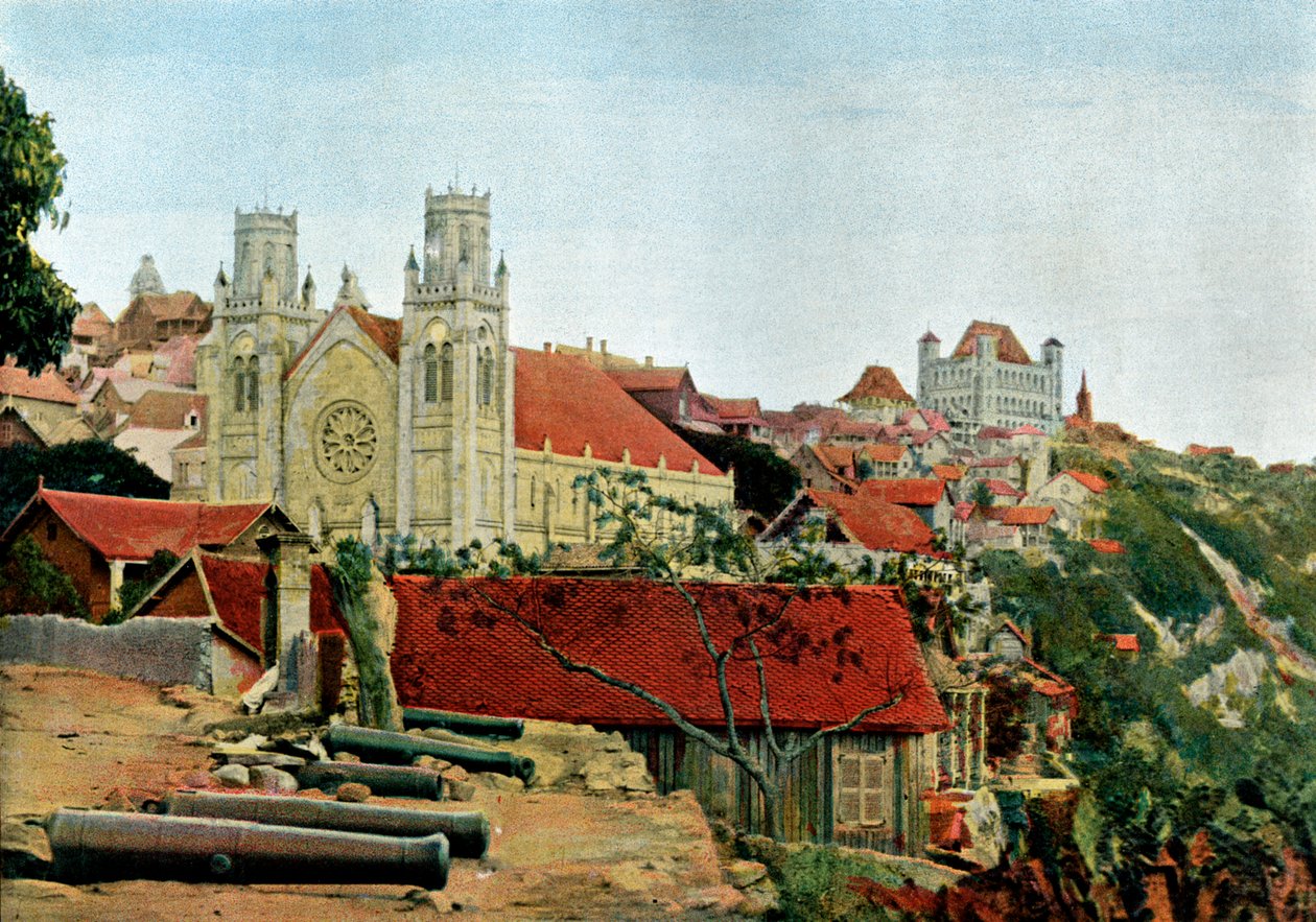Katolik Katedrali, Kraliçe Sarayı, 19. yüzyılın sonlarında. by Gillot