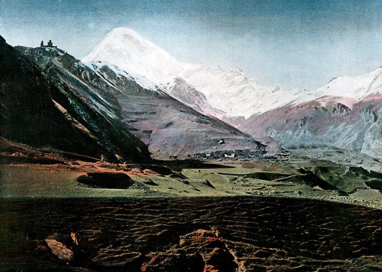 Kazbek Dağı, Kafkasya, c1890 by Gillot