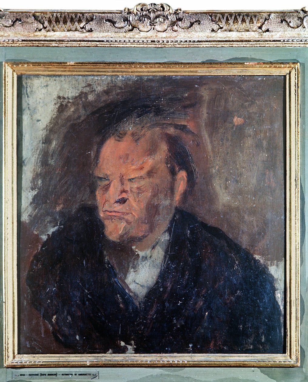 İtalyan şair Giuseppe Ungaretti'nin (1888-1970) portresi. Gino Bonichi'nin Scipione adlı tablosu (1904-1933) by Gino (1904 33) Bonichi