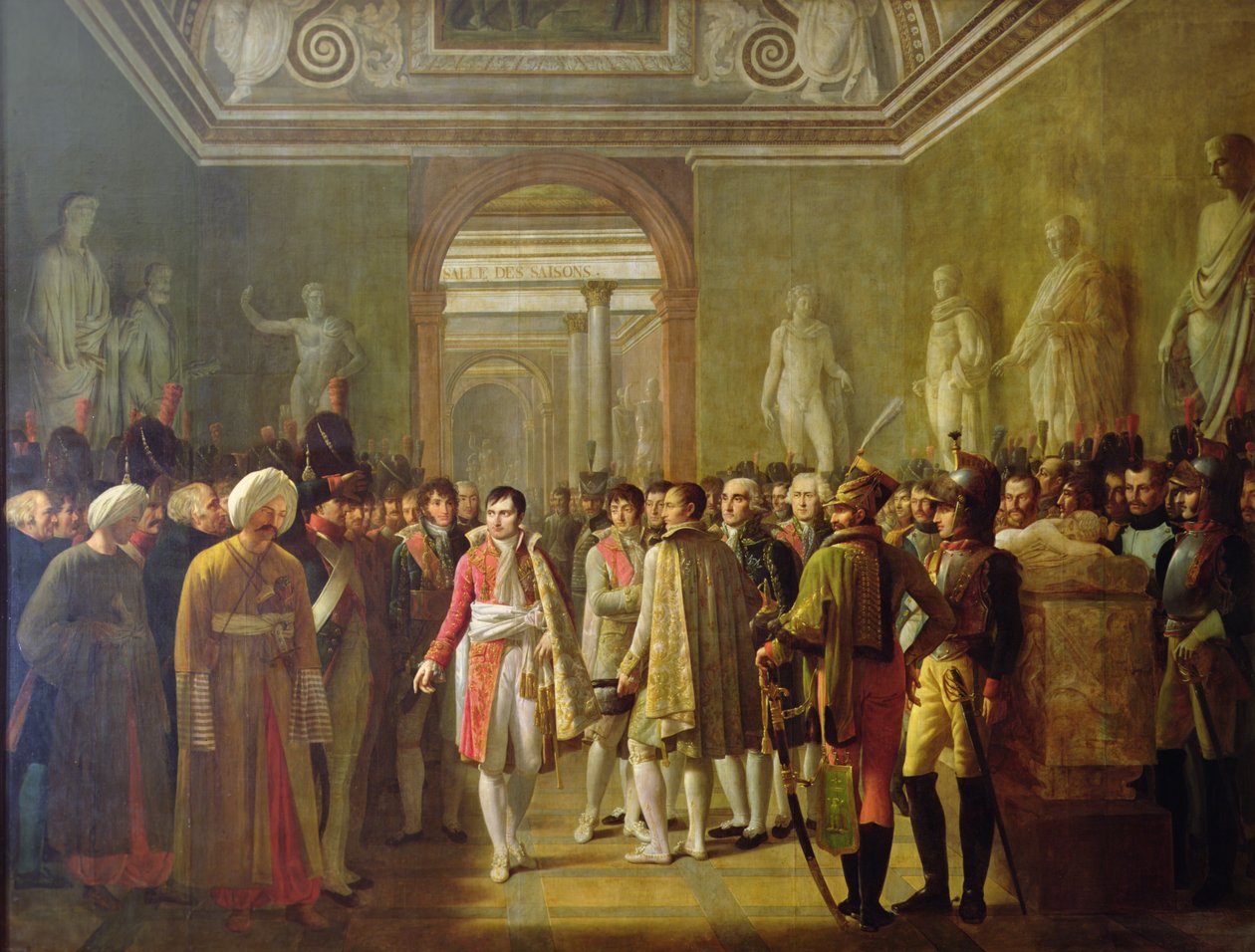 İmparator Napolyon I (1769-1821), 8 Aralık'taki taç giyme töreninden sonra ordu üyelerini kabul etti by Gioacchino Giuseppe Serangeli