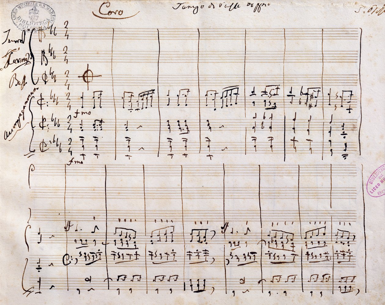 Gioacchino Rossini'nin (1792-1868) el yazısı notası by Gioachino Rossini