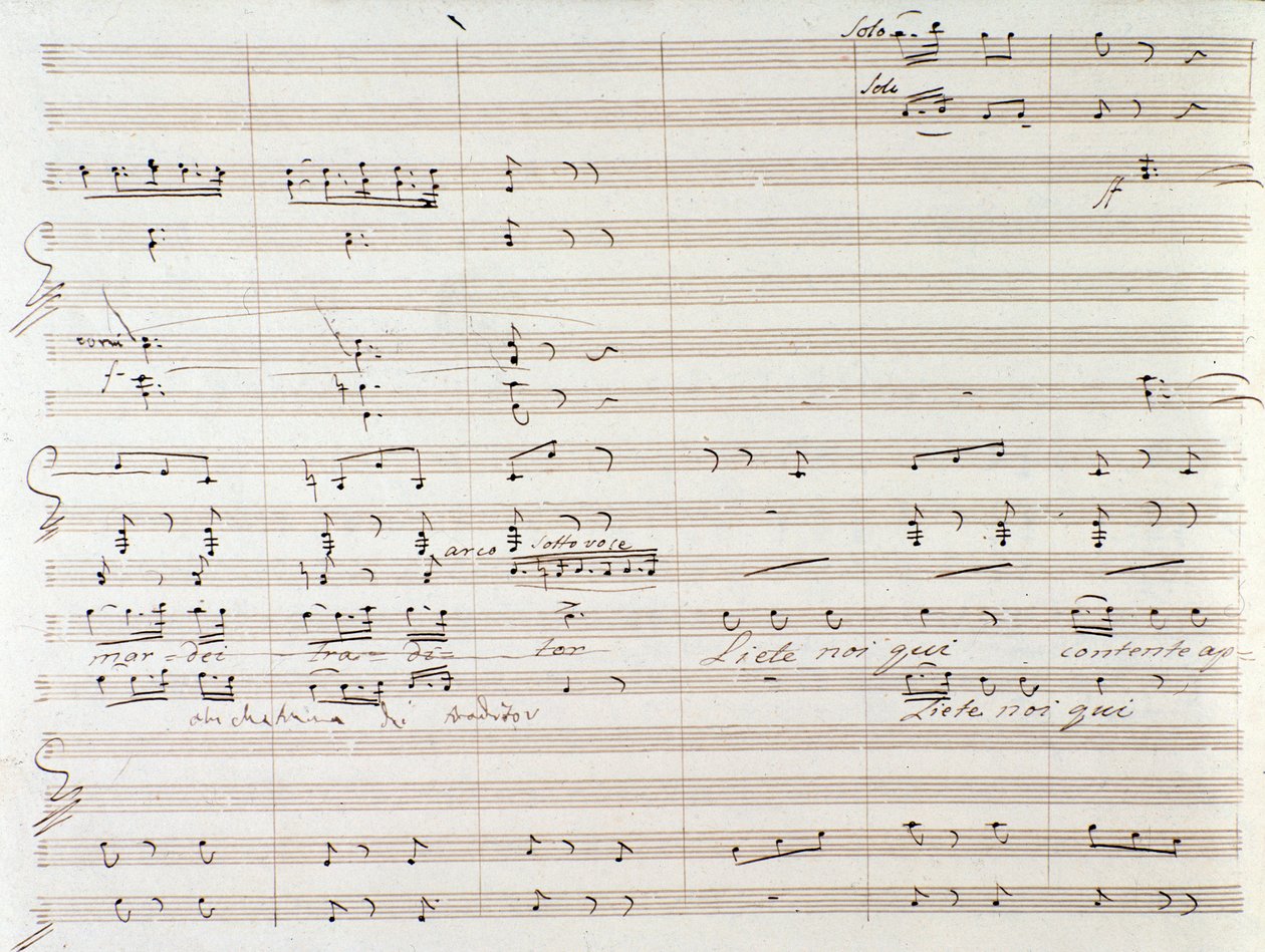 Gioacchino Rossini tarafından el yazısı düzeltmeler ile Le Comte Ory