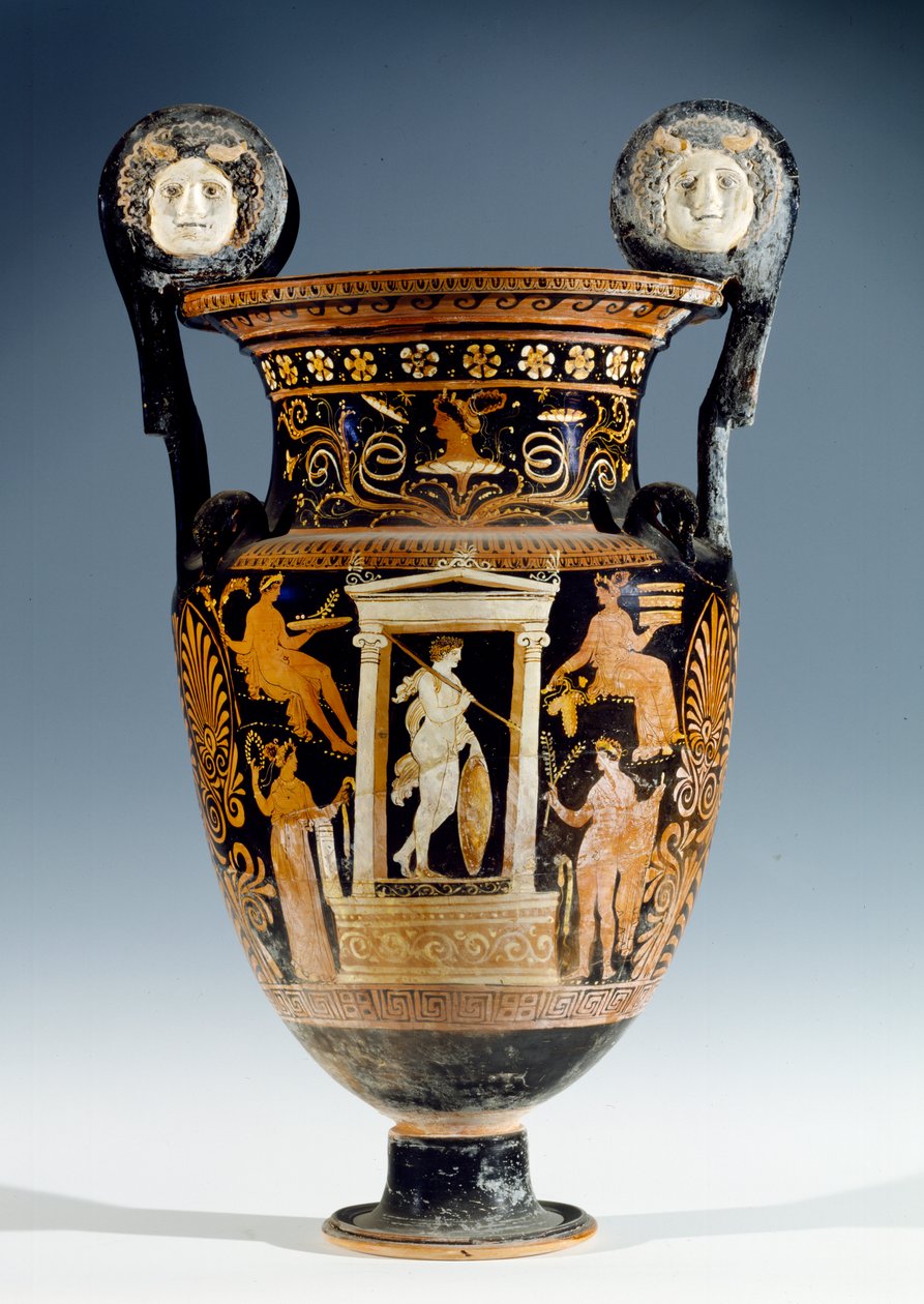 Kırmızı ve beyaz figürlü volüt krater, Apulian (seramik) by Gioia del Colle Painter