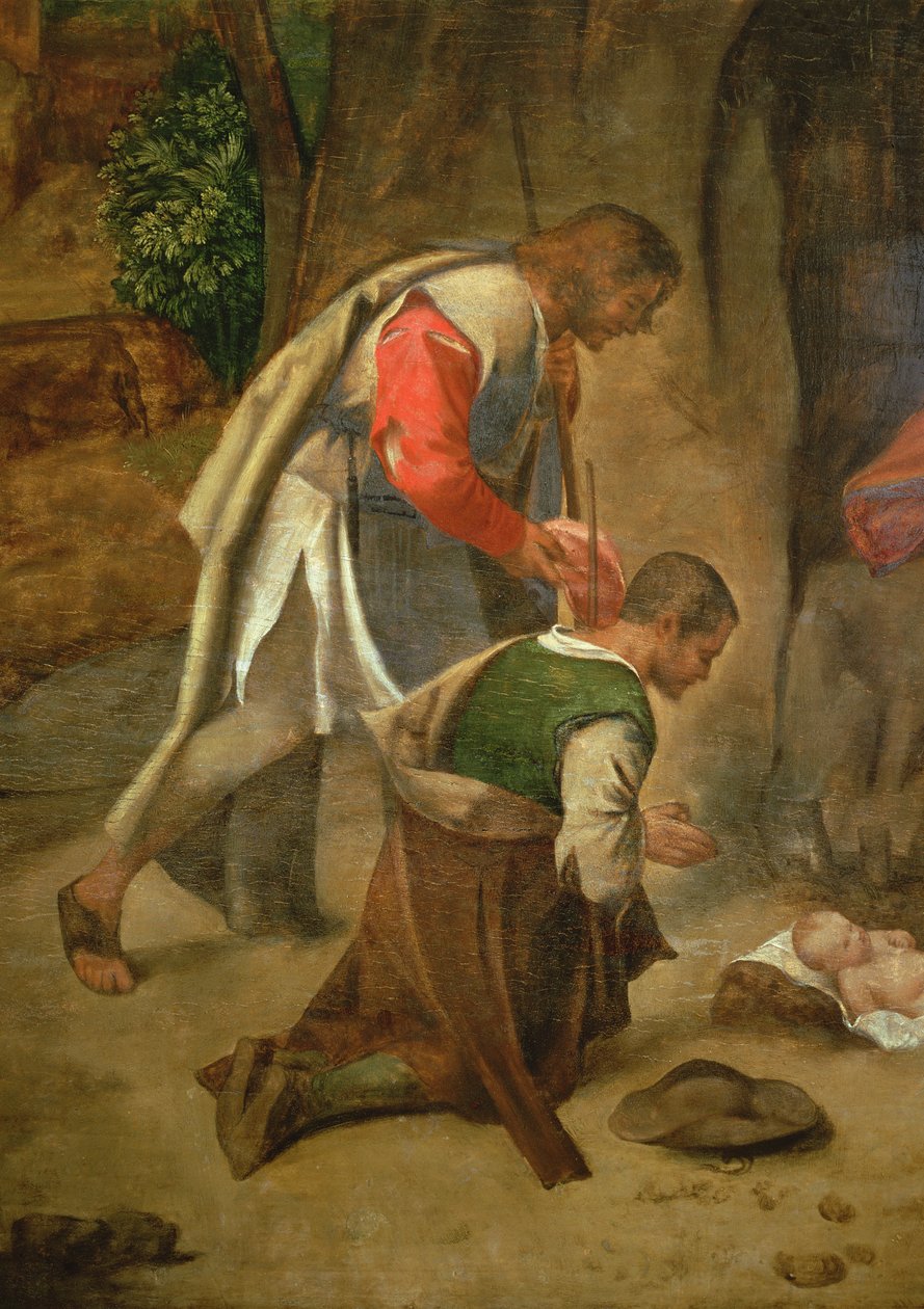 Adoration of the Shepherds, c.1510 (panel) (detail of 68685) by Giorgio Giorgione