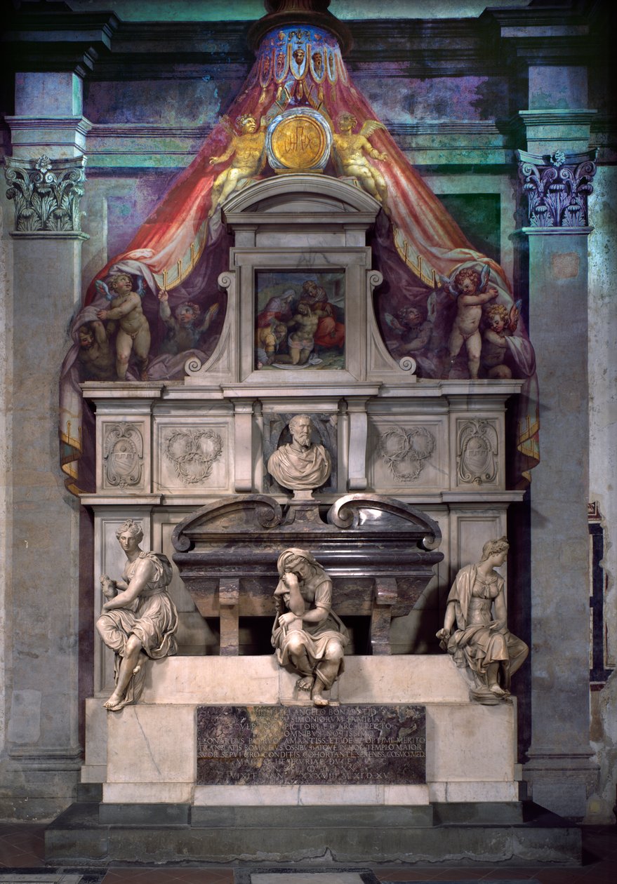 Michelangelo Buonarroti Anıtı (1475-1564) (mermer) by Giorgio Vasari
