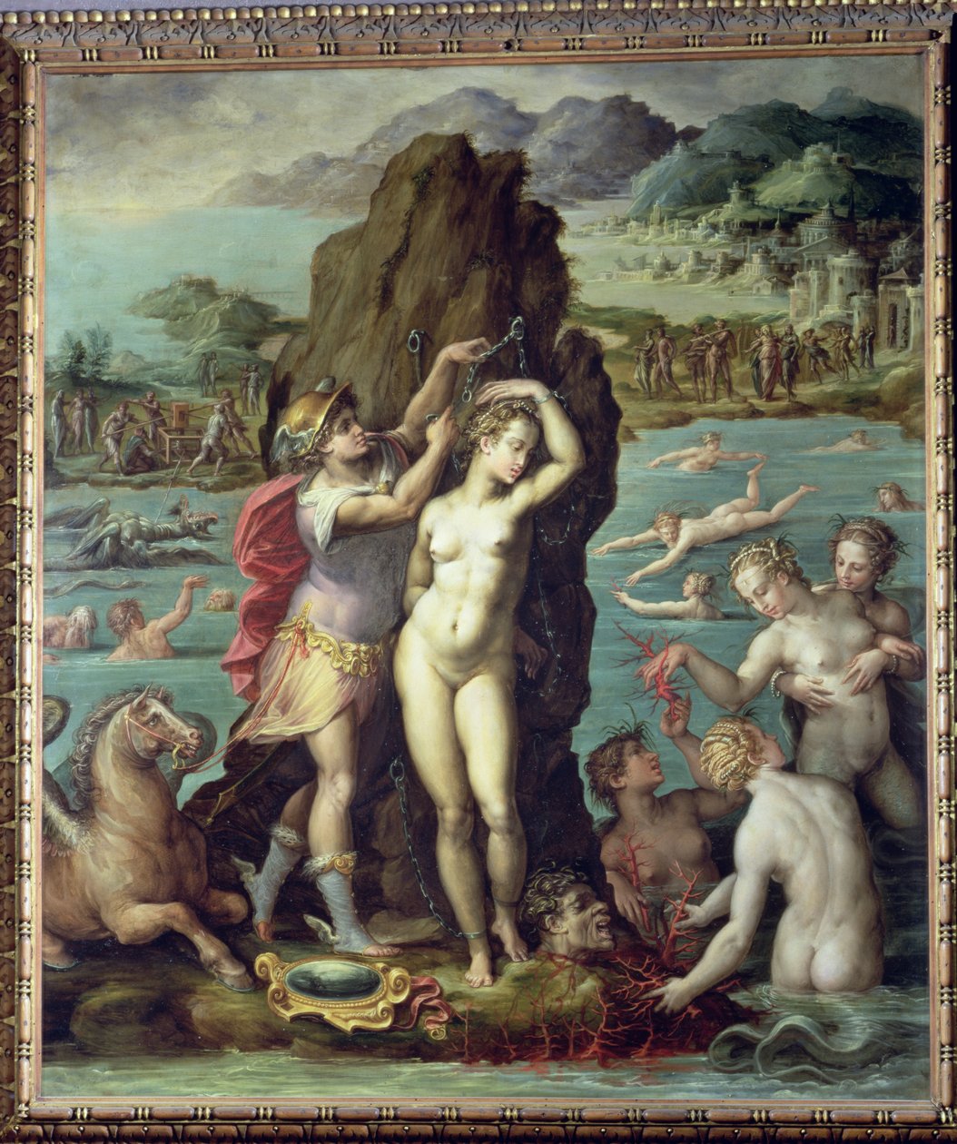 Perseus ve Andromeda, 1572 (arduvaz üzerine yağlı boya) by Giorgio Vasari