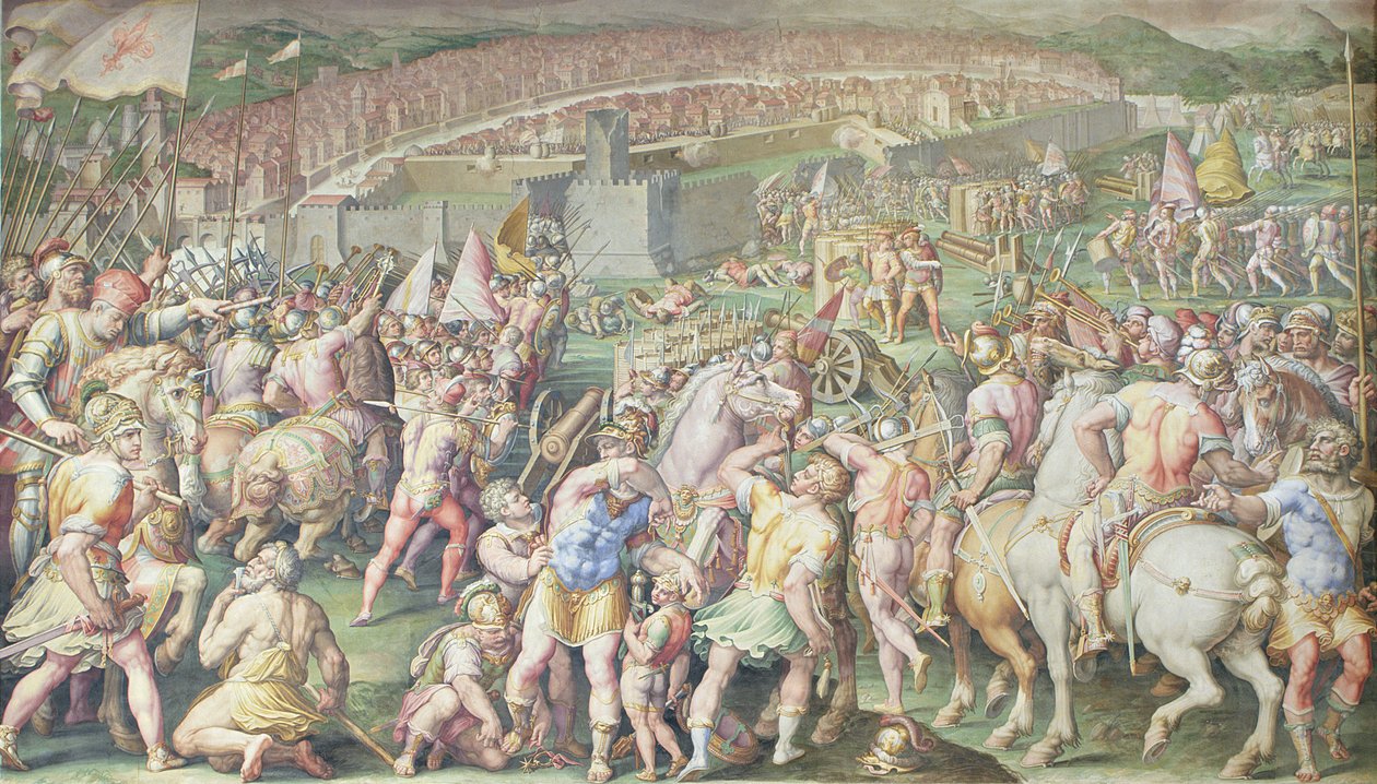 Floransalı Birlikler Tarafından Pisa Saldırısı, Salone dei Cinquecento, 1555-72 by Giorgio Vasari