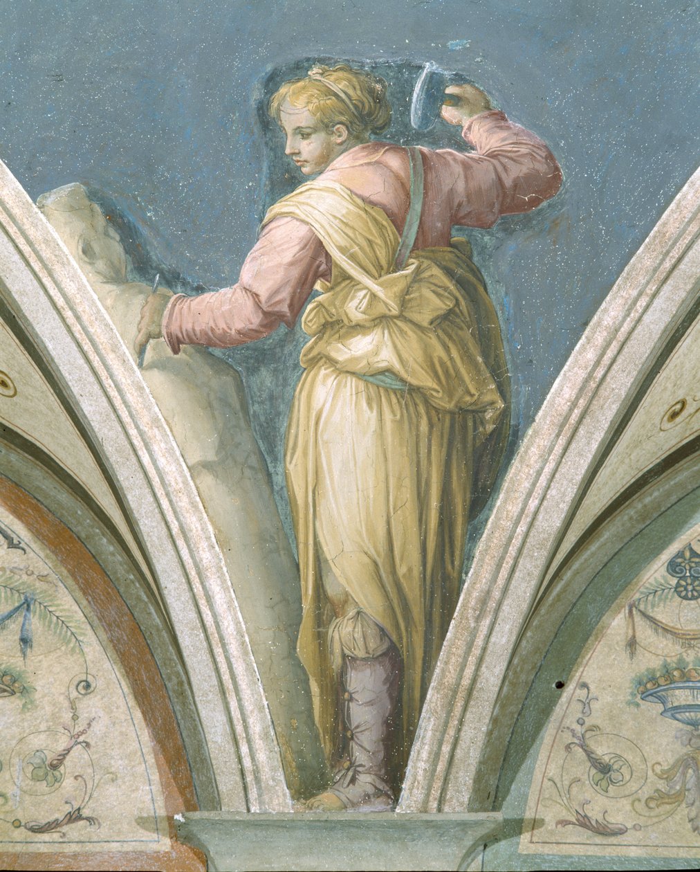Heykel, Dört Sanat, Peduccio, Camera della Fama, 1542 by Giorgio Vasari