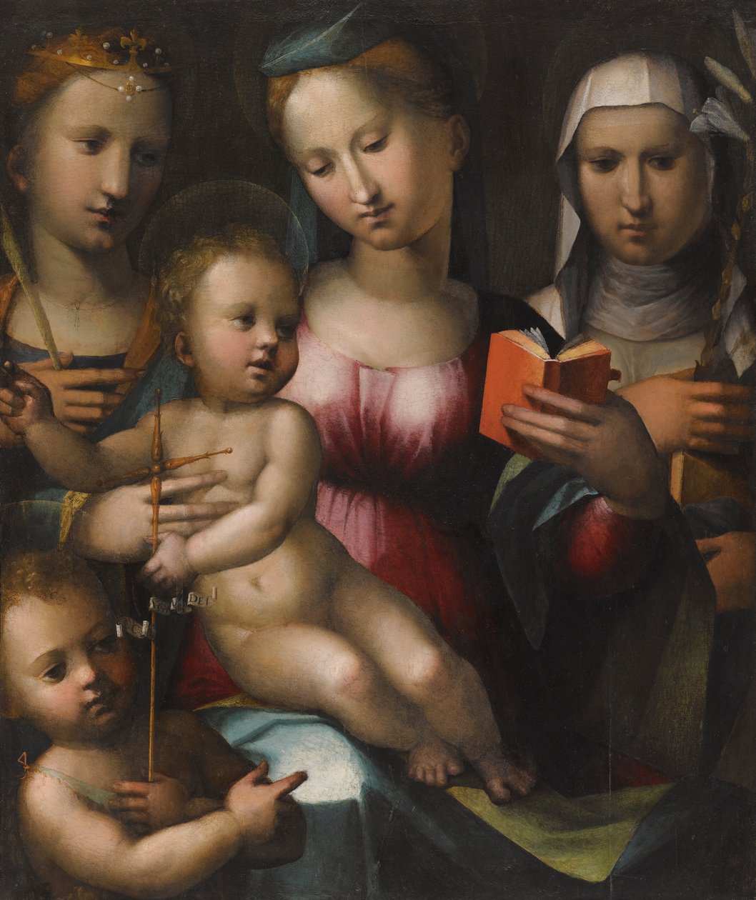 Aziz Anne, Catherine ve Bebek Vaftizci Yahya ile Madonna ve Çocuk by Giorgio di Giovanni