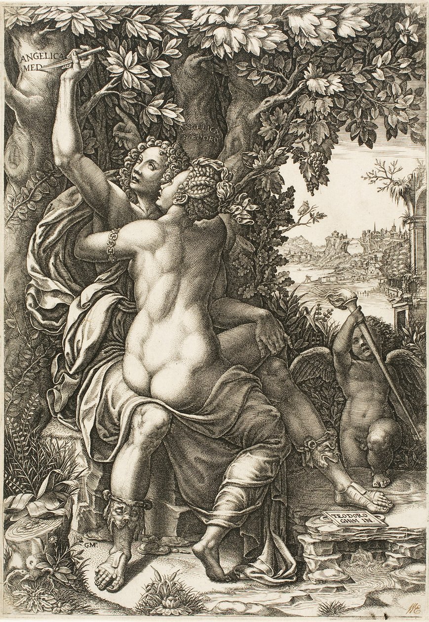 Angelica ve Medoro by Giorgio Ghisi