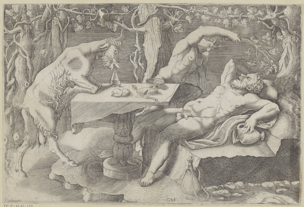 Silenus, son gün Slapende Silenus by Giorgio Ghisi