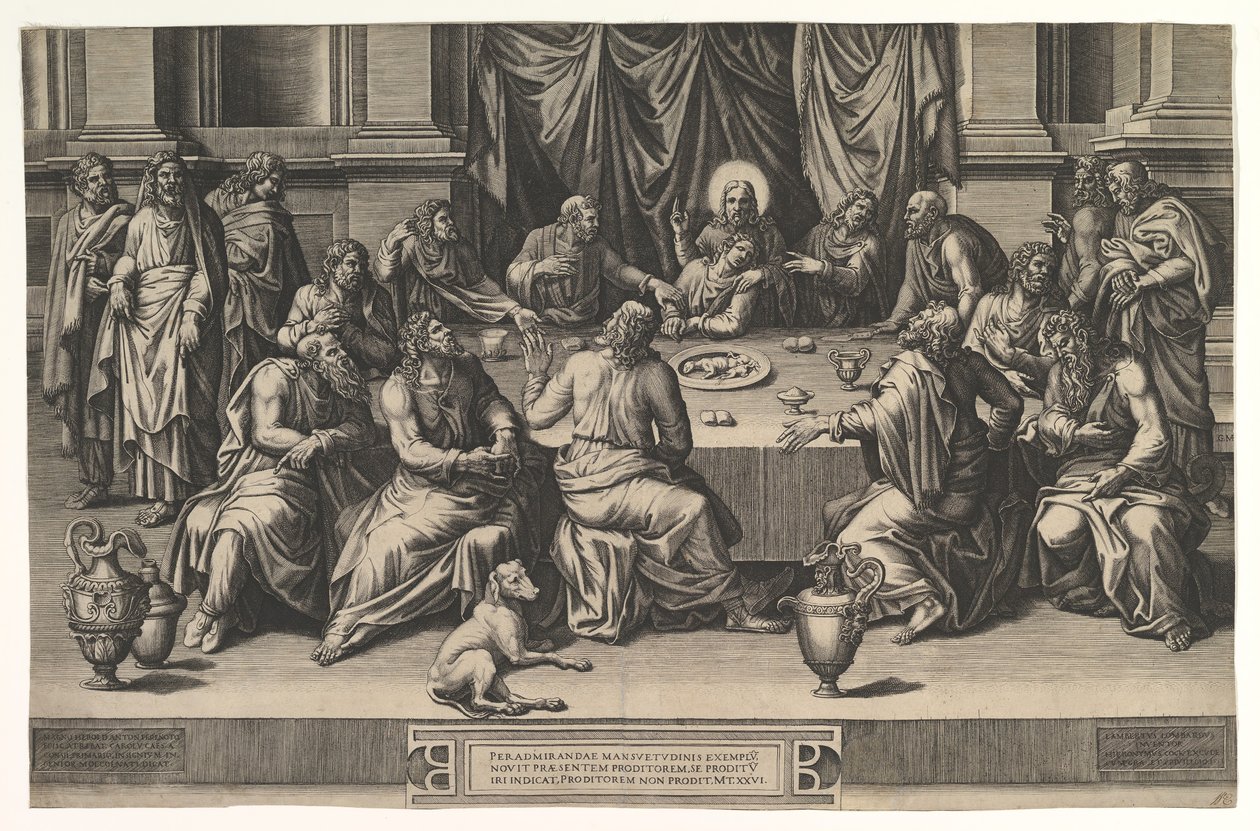 Son Akşam Yemeği, 1551. by Giorgio Ghisi