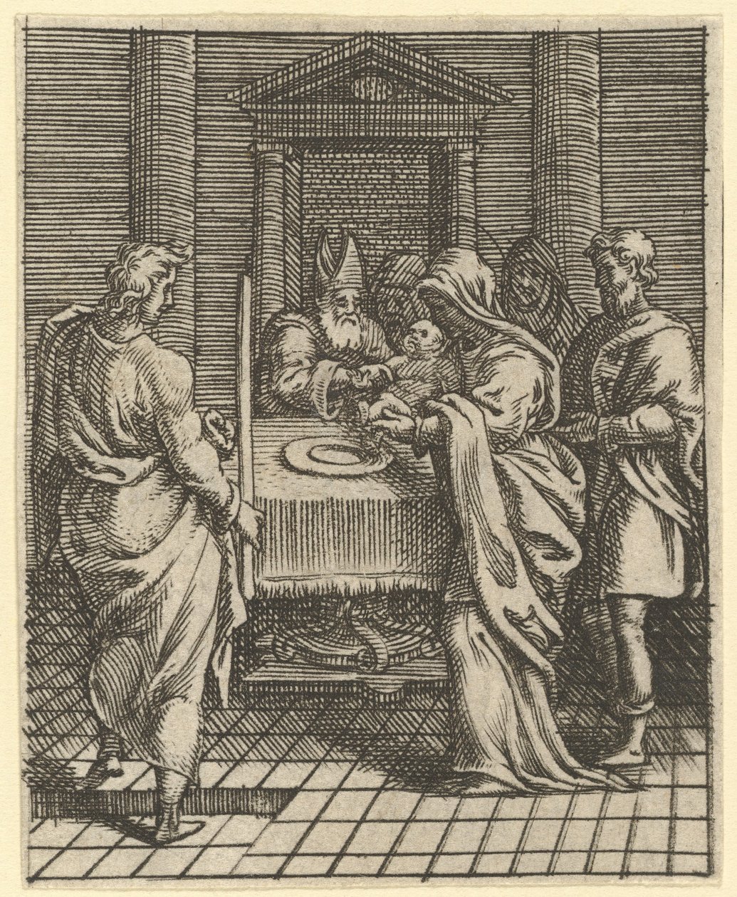 Acıların Bakiresi: Tapınaktaki Sunum, çevreleyen dokuz bölmeden biri..., 1575