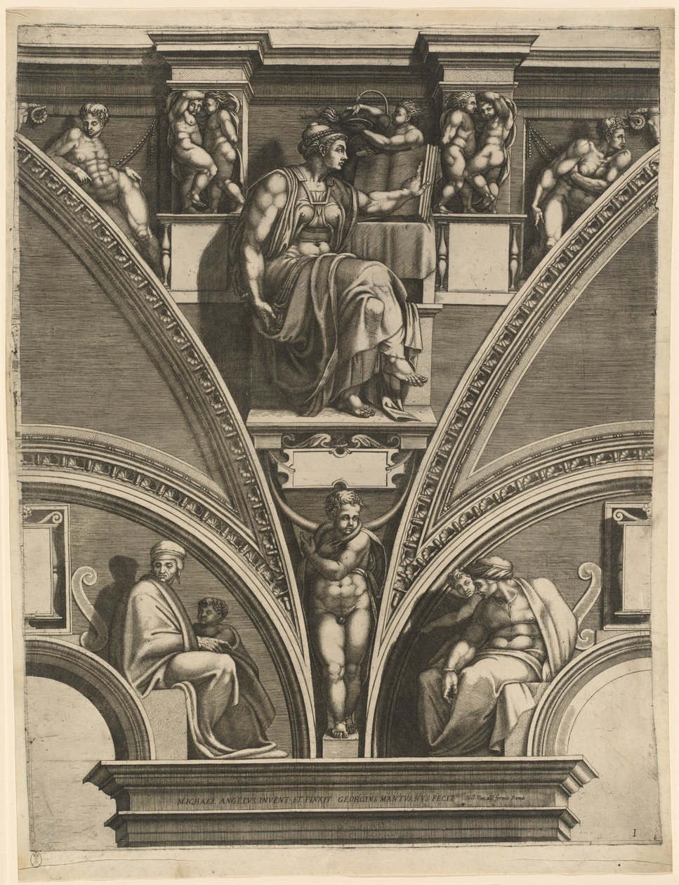 Eritreli Sibyl by Giorgio Ghisi after Michelangelo