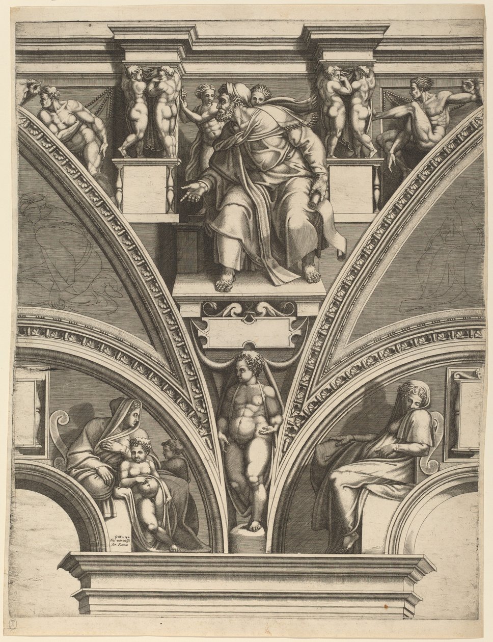 Peygamber Hezekiel by Giorgio Ghisi after Michelangelo