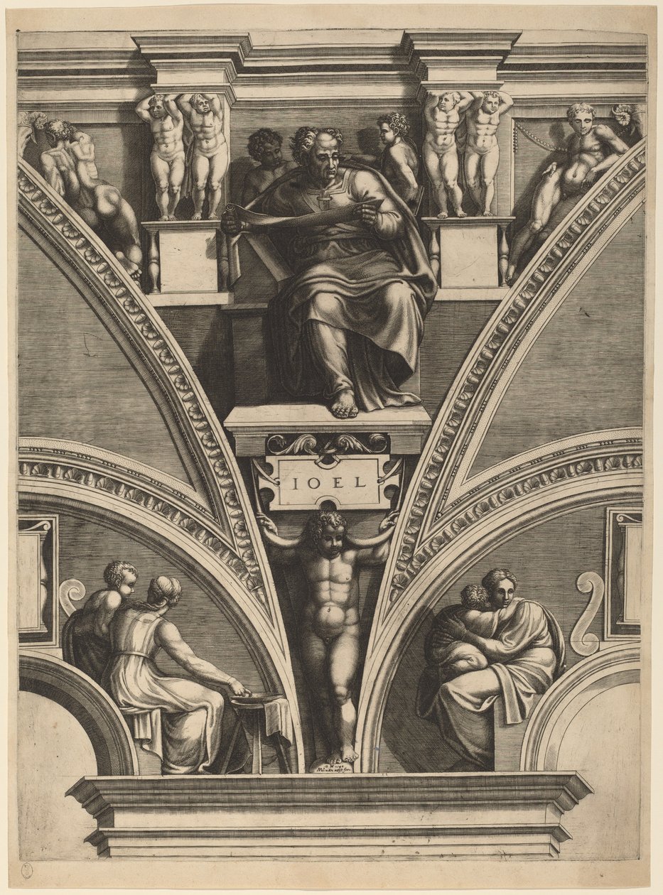 Peygamber Yoel by Giorgio Ghisi after Michelangelo