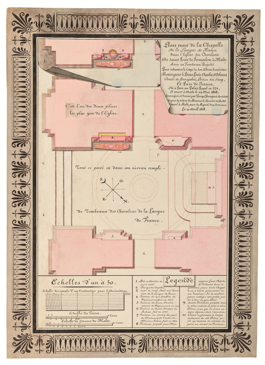 Louis-Charles d#39;Orléans#39;ın mezarı için üç projeden biri by Giorgio Grognet de Vasse